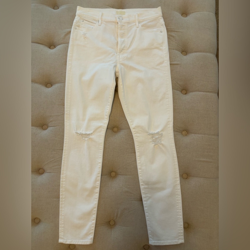 MOTHER Cream Ankle & Cropped Jeans